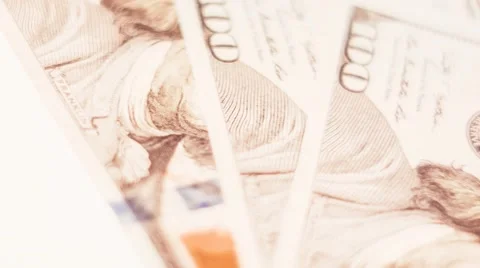 100 dollars on the white background Stock Footage 60364965