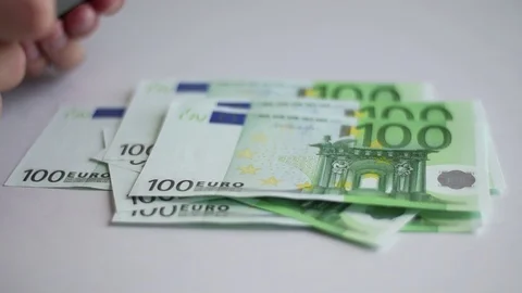 100 Euro banknotes Stock Footage 114168005