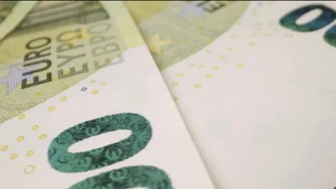 100 euro banknotes smoothly rolling in motion. Stock Footage 302204060