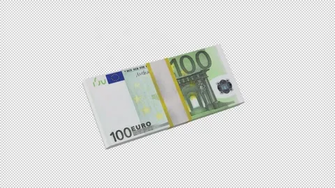 100 Euro Money Stack Animation Icon Stock Footage 341764971