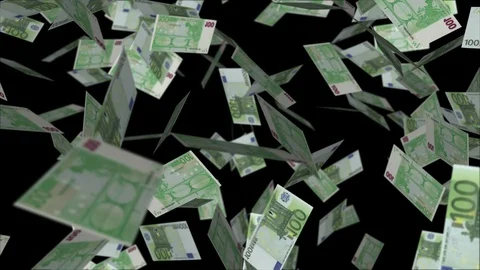 100 Euro Notes Falling Stock Footage 86647048