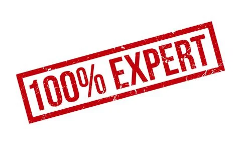 100% Expert Rubber Stamp. Red 100% Expert Rubber Grunge Stamp Seal Vector I.. Stock Illustration