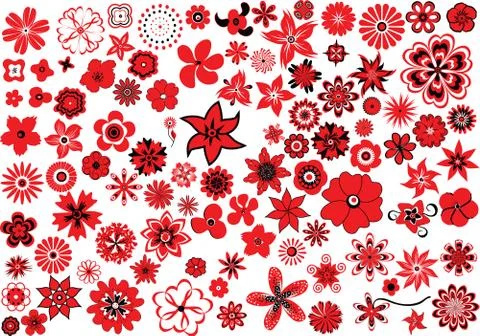 100 flowers Stock Illustration
