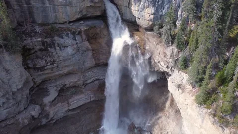 100 Foot Waterfall Zoom In Stock Footage 163499344
