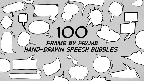 100 Frame By Frame Animated Speech Bubbles Stock After Effects