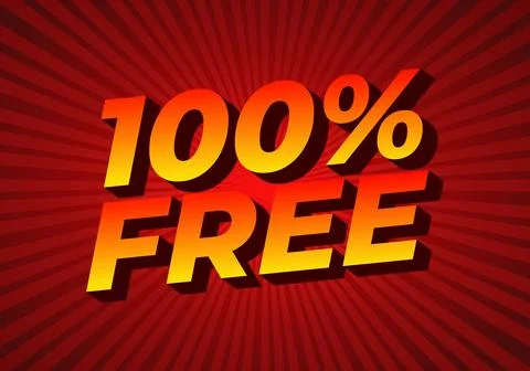 100% free. Text effect in bold font for promotion ads 스톡 일러스트