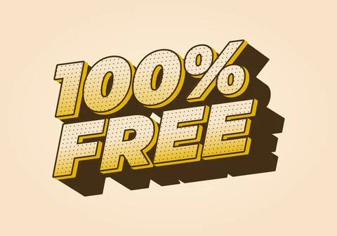 100% free. Text effect in bold font for promotion ads 스톡 일러스트