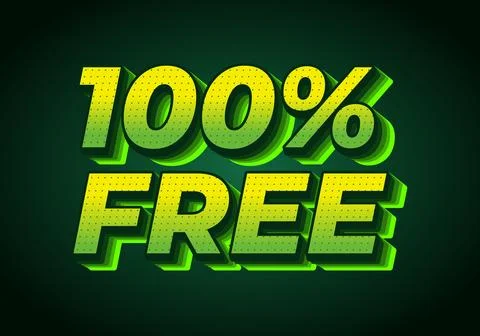 100% free. Text effect in bold font for promotion ads Illustrazione stock