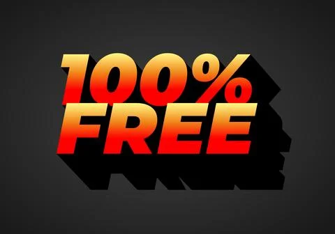 100% free. Text effect in bold font for promotion ads Illustrazione stock