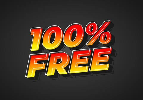 100% free. Text effect in bold font for promotion ads Illustrazione stock