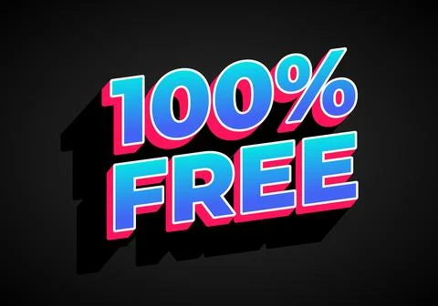 100% free. Text effect in bold font for promotion ads 스톡 일러스트