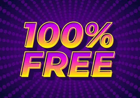 100% free. Text effect in bold font for promotion ads Illustrazione stock