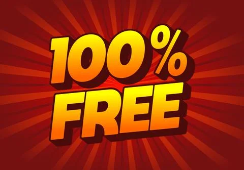 100% free. Text effect in bold font for promotion ads Illustrazione stock