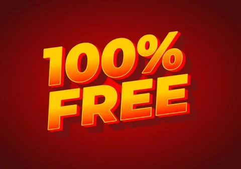 100% free. Text effect in bold font for promotion ads Illustrazione stock