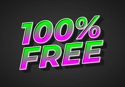 100% free. Text effect in bold font for promotion ads 스톡 일러스트