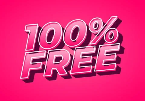 100% free. Text effect in bold font for promotion ads 스톡 일러스트