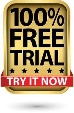 100% free trial try it now golden sign, vector illustration Stock-Illustration