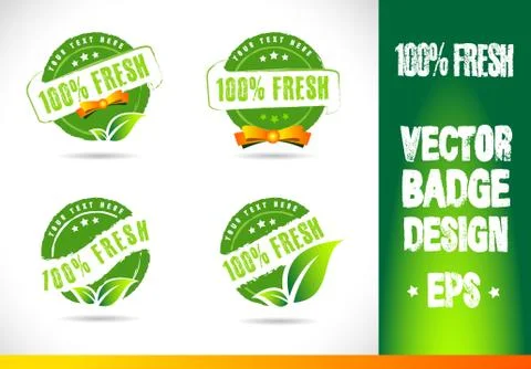 100 % Fresh Badge Logo Vector Illustrazione stock