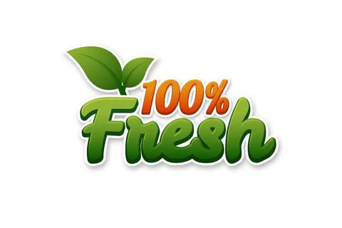 100% Fresh text effect Illustrazione stock