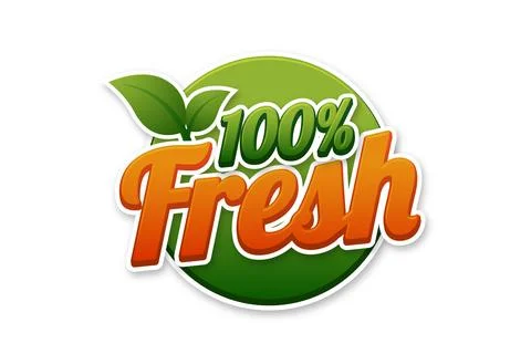 100% Fresh text effect Stock Illustration