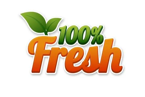 100% Fresh text effect Stock Illustration