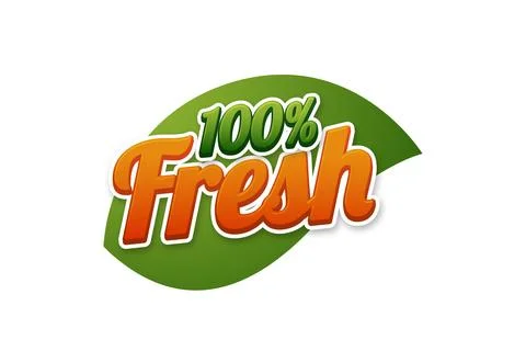 100% Fresh text effect Stock Illustration