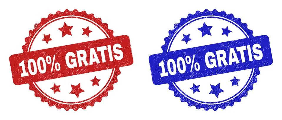 100% GRATIS Rosette Watermarks Using Grunged Style Stock Illustration