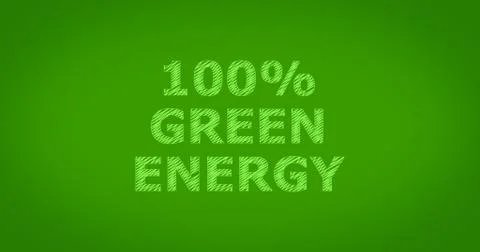 100% GREEN ENERGY scribble text 库存插图