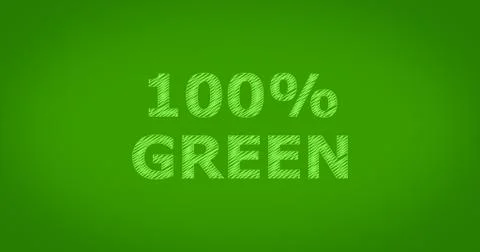 100% GREEN scribble text Stock Illustration