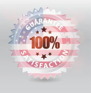 100 guarantee with flag Stock Illustration