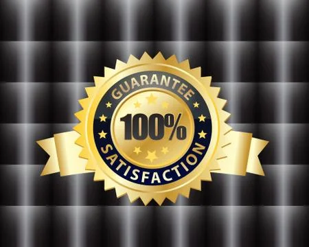 100 guarantee with ribbon Stock Illustration