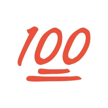 100 hundred emoticon vector icon. 100 emoji score sticker. Stock Illustration