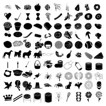 100 Icon Set Stock Illustration