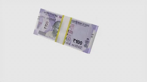 100 Indian Rupee Money Stack Animation Icon Stock Footage 341763065