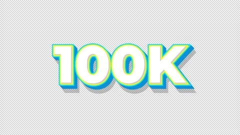 100 k sign loop on alpha channel transparent background Stock Footage 344688720