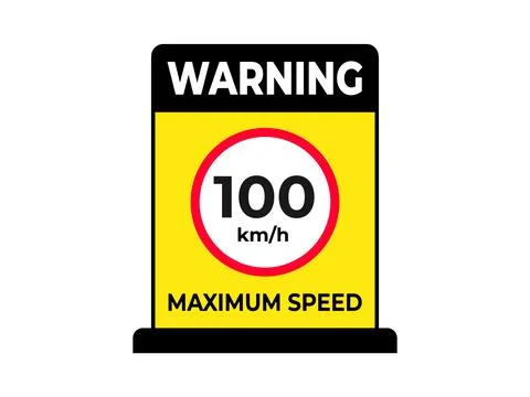 100 km per hour maximum speed limit traffic sign illustration Stock Illustration