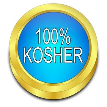 100% Kosher Button - 3D illustration Stock Illustration