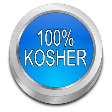 100% Kosher Button - 3D illustration Stock Illustration
