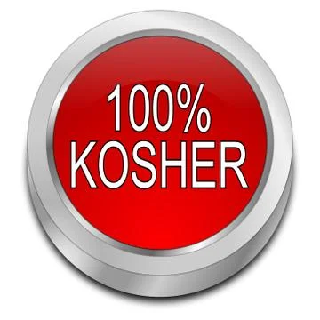 100% Kosher Button - 3D illustration Illustrazione stock