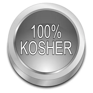 100% Kosher Button - 3D illustration Stock Illustration