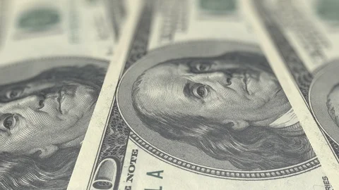 $ 100 on a large scale. 4K video quality Stock Footage 103175889