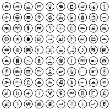 100 loader icons set, simple style Illustrazione stock