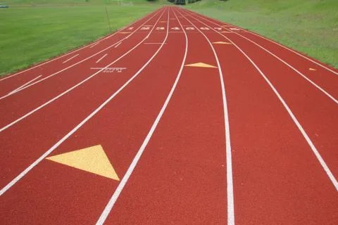 100-meter start of a track Stock Photos
