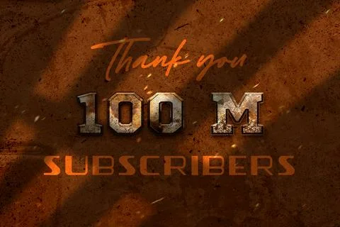100 Million subscribers celebration greeting banner with Rustic Design Stock Illustration