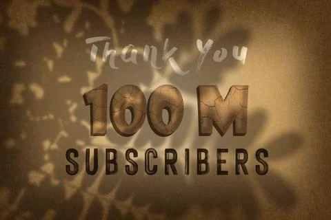 100 Million subscribers celebration greeting banner with Clay Design Stock Illustration