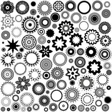 100 Monochrome shapes Stock Illustration