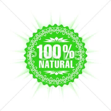 100% natural guarantee label Stock Illustration