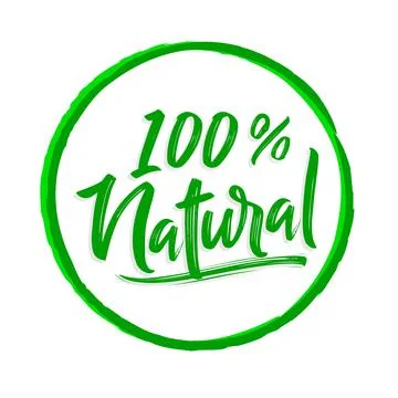 100% Natural rounded vector emblem design. Stock Illustration