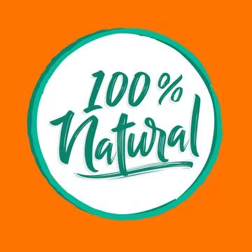 100% Natural rounded vector emblem design. Stock Illustration