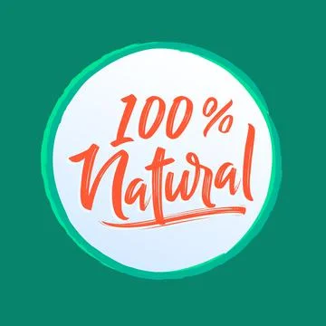 100% Natural rounded vector emblem design. Stock Illustration
